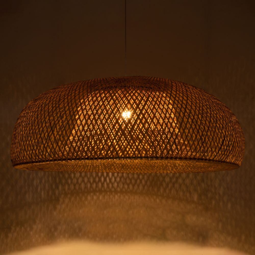 GLOBOSTAR® SAN TROPEZ 00673 Boho Κρεμαστό Φωτιστικό Οροφής με Ντουί 1 x E27 AC 220-240V IP20 - Μπεζ - Μ100 x Π100 x Y35cm