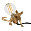GLOBOSTAR® MOUSE 00677 Vintage Επιτραπέζιο Φωτιστικό Πορτατίφ με Ντουί 1 x E12 AC 220-240V IP20 - Χρυσό - Μ13 x Π4 x Υ7cm