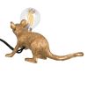 GLOBOSTAR® MOUSE 00677 Vintage Επιτραπέζιο Φωτιστικό Πορτατίφ με Ντουί 1 x E12 AC 220-240V IP20 - Χρυσό - Μ13 x Π4 x Υ7cm