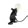 GLOBOSTAR® MOUSE 00678 Vintage Επιτραπέζιο Φωτιστικό Πορτατίφ με Ντουί 1 x E12 AC 220-240V IP20 - Μαύρο - Μ12 x Π4 x Υ10cm