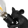 GLOBOSTAR® MOUSE 00678 Vintage Επιτραπέζιο Φωτιστικό Πορτατίφ με Ντουί 1 x E12 AC 220-240V IP20 - Μαύρο - Μ12 x Π4 x Υ10cm