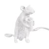 GLOBOSTAR® MOUSE 00679 Vintage Επιτραπέζιο Φωτιστικό Πορτατίφ με Ντουί 1 x E12 AC 220-240V IP20 - Λευκό - Μ12 x Π4 x Υ10cm