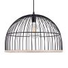 GLOBOSTAR® NEVIS 00681 Μοντέρνο Κρεμαστό Φωτιστικό Οροφής με Ντουί 1 x E27 AC 220-240V IP20 - Μαύρο & Μπεζ - Μ49 x Π49 x Υ34.5cm