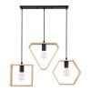 GLOBOSTAR® ELISE 00682 Μοντέρνο Κρεμαστό Φωτιστικό Οροφής με Ντουί 3 x E27 AC 220-240V IP20 - Μπεζ & Μαύρο - Μ76 x Π8 x Υ25cm
