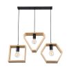 GLOBOSTAR® ELISE 00682 Μοντέρνο Κρεμαστό Φωτιστικό Οροφής με Ντουί 3 x E27 AC 220-240V IP20 - Μπεζ & Μαύρο - Μ76 x Π8 x Υ25cm
