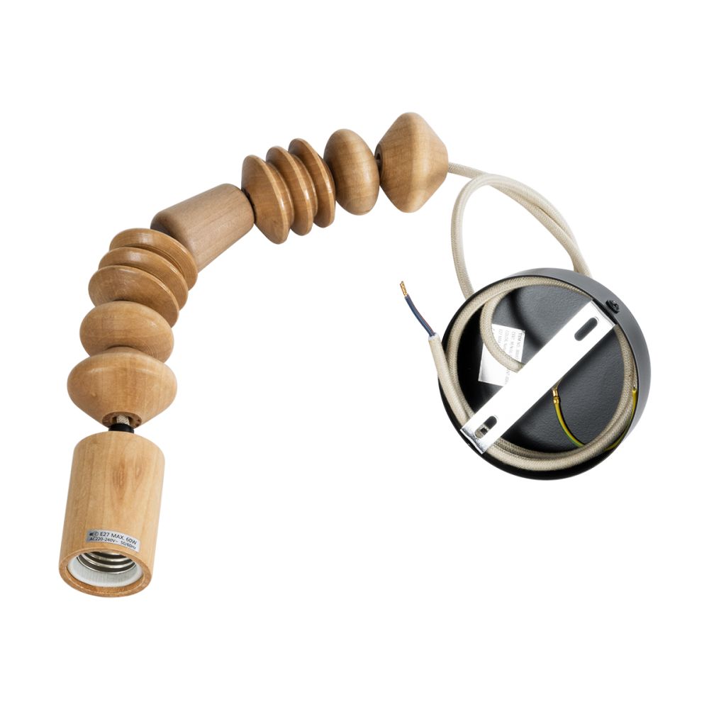 GLOBOSTAR® BEADS 00697 Vintage Κρεμαστό Φωτιστικό Οροφής με Ντουί 1 x E27 AC 220-240V IP20 - Μπεζ - Μ5 x Π5 x Υ33cm