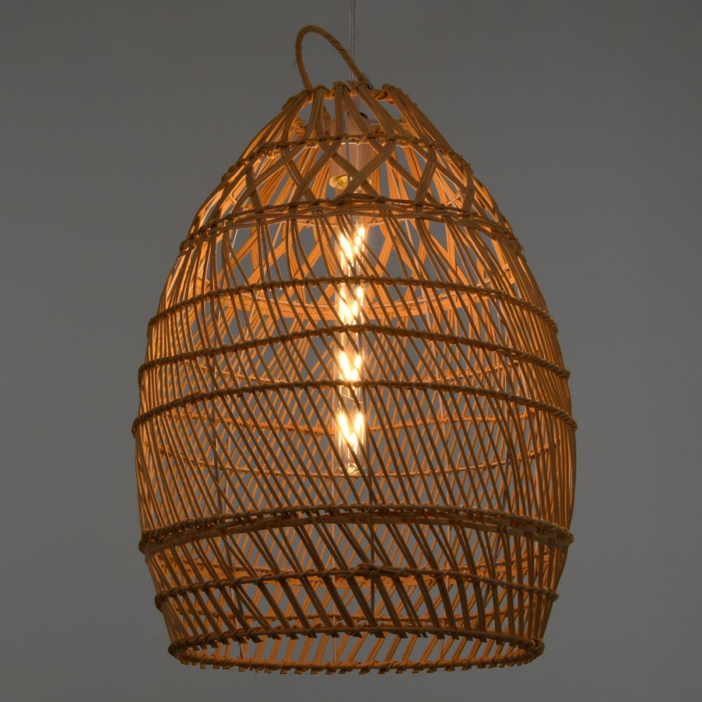 GLOBOSTAR® TAHITI 00710 Boho Κρεμαστό Φωτιστικό Οροφής με Ντουί 1 x E27 AC 220-240V IP20 - Μπεζ - Μ38 x Π38 x Υ50cm