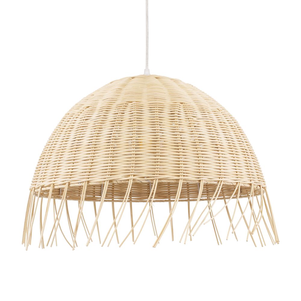 GLOBOSTAR® JAKARTA 00712 Boho Κρεμαστό Φωτιστικό Οροφής με Ντουί 1 x E27 AC 220-240V IP20 - Μπεζ - Μ50 x Π50 x Υ36cm