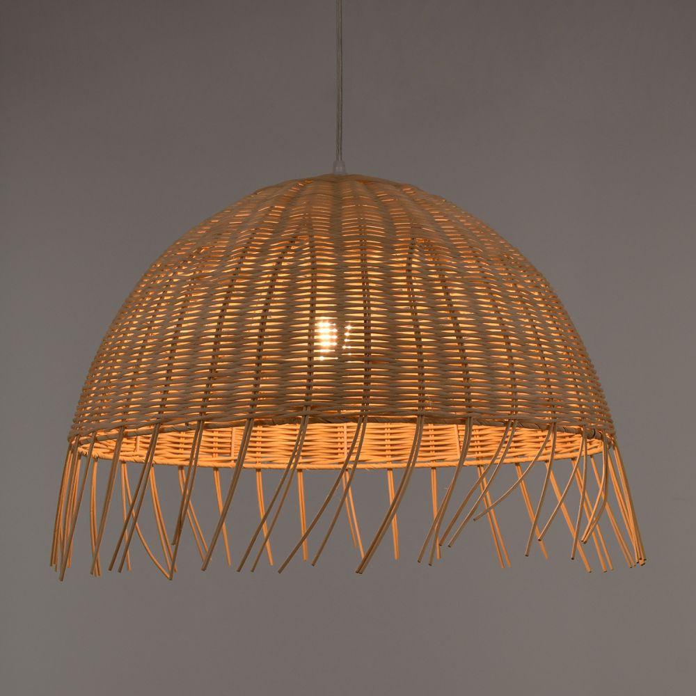 GLOBOSTAR® JAKARTA 00712 Boho Κρεμαστό Φωτιστικό Οροφής με Ντουί 1 x E27 AC 220-240V IP20 - Μπεζ - Μ50 x Π50 x Υ36cm