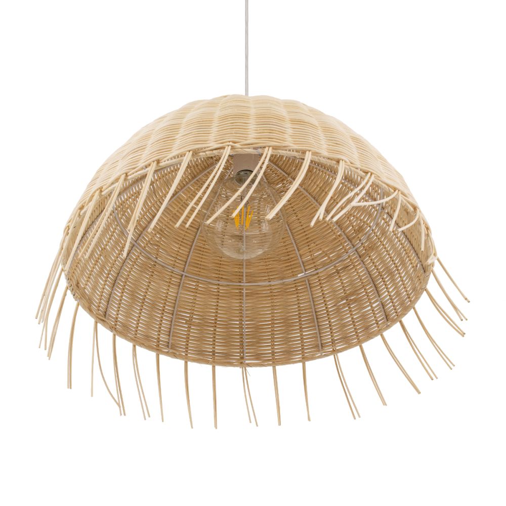 GLOBOSTAR® JAKARTA 00712 Boho Κρεμαστό Φωτιστικό Οροφής με Ντουί 1 x E27 AC 220-240V IP20 - Μπεζ - Μ50 x Π50 x Υ36cm