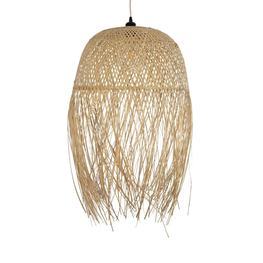 GLOBOSTAR® MANILA 00713 Boho Κρεμαστό Φωτιστικό Οροφής με Ντουί 1 x E27 AC 220-240V IP20 - Μπεζ - Μ50 x Π50 x Υ70cm