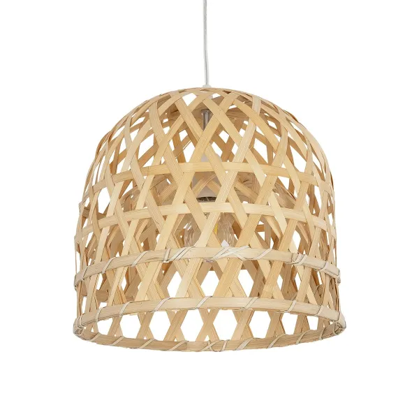 GLOBOSTAR® MANGEA 00715 Boho Κρεμαστό Φωτιστικό Οροφής με Ντουί 1 x E27 AC 220-240V IP20 - Μπεζ - Μ35 x Π35 x Υ22cm