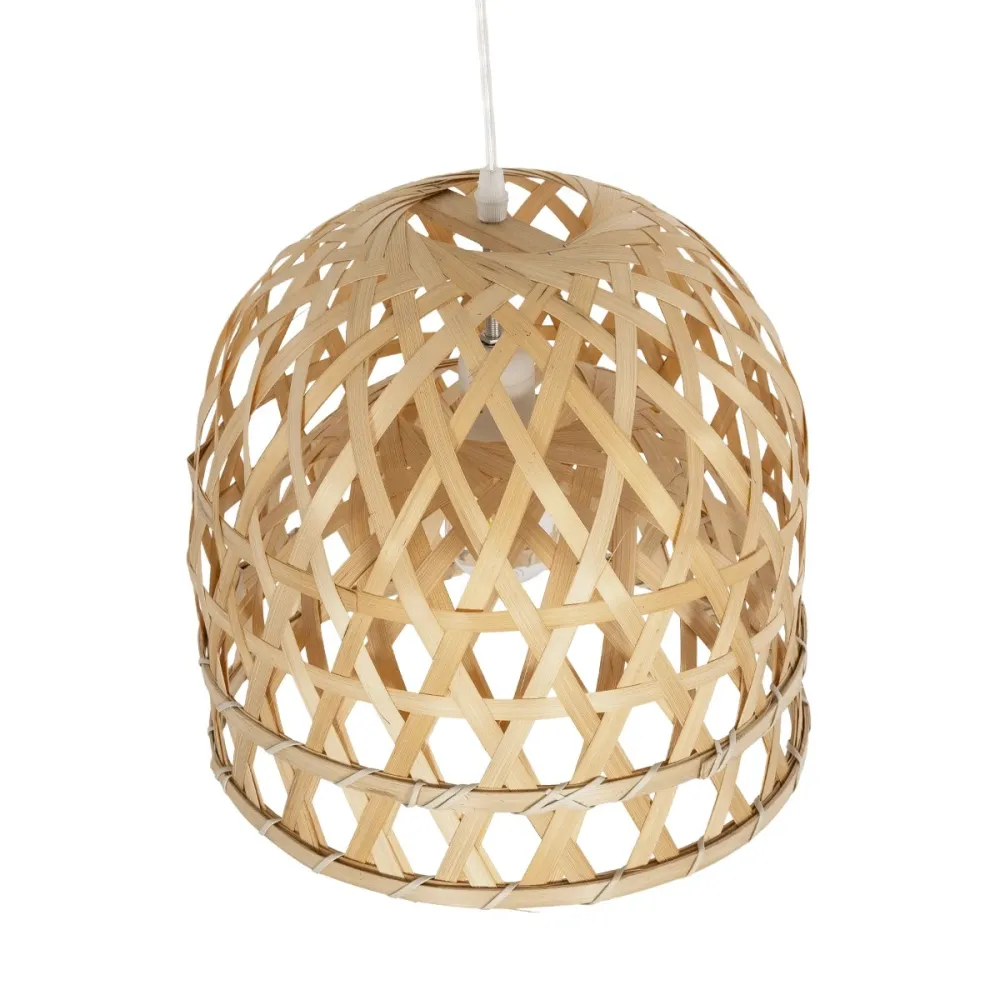 GLOBOSTAR® MANGEA 00715 Boho Κρεμαστό Φωτιστικό Οροφής με Ντουί 1 x E27 AC 220-240V IP20 - Μπεζ - Μ32 x Π32 x Υ30cm