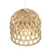 GLOBOSTAR® MANGEA 00715 Boho Κρεμαστό Φωτιστικό Οροφής με Ντουί 1 x E27 AC 220-240V IP20 - Μπεζ - Μ32 x Π32 x Υ30cm