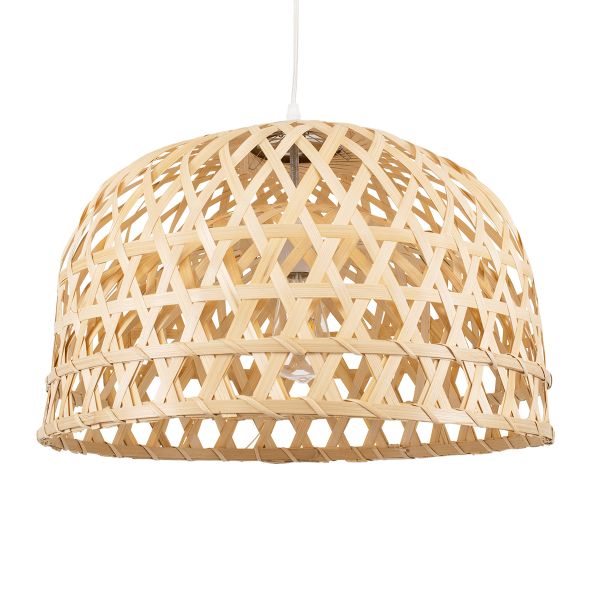 GLOBOSTAR® MANGEA 00716 Boho Κρεμαστό Φωτιστικό Οροφής με Ντουί 1 x E27 AC 220-240V IP20 - Μπεζ - Μ50 x Π50 x Υ34cm