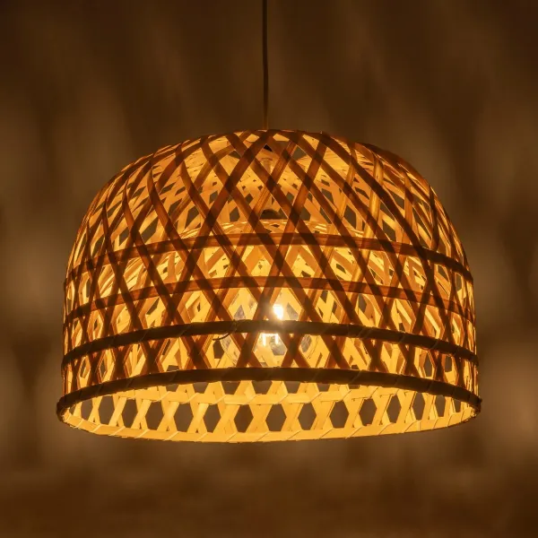 GLOBOSTAR® MANGEA 00716 Boho Κρεμαστό Φωτιστικό Οροφής με Ντουί 1 x E27 AC 220-240V IP20 - Μπεζ - Μ50 x Π50 x Υ34cm