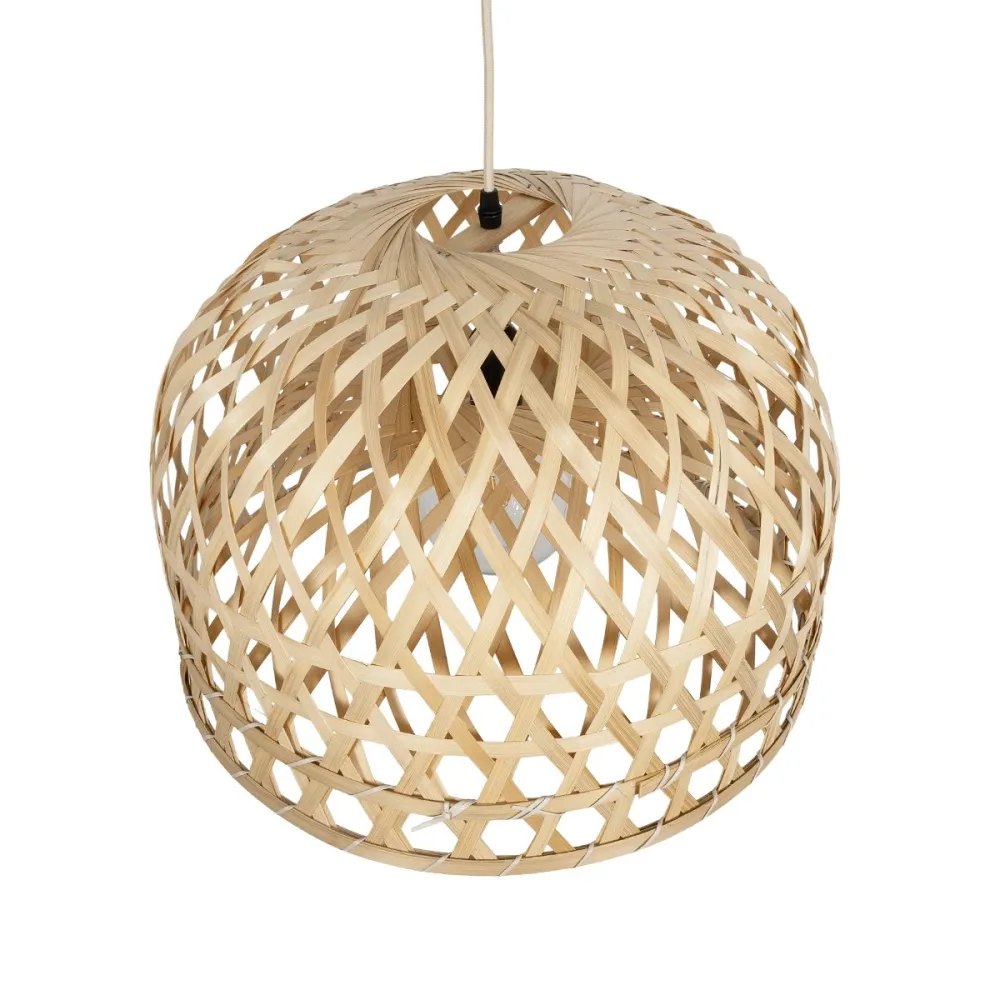 GLOBOSTAR® MANGEA 00716 Boho Κρεμαστό Φωτιστικό Οροφής με Ντουί 1 x E27 AC 220-240V IP20 - Μπεζ - Μ50 x Π50 x Υ35cm