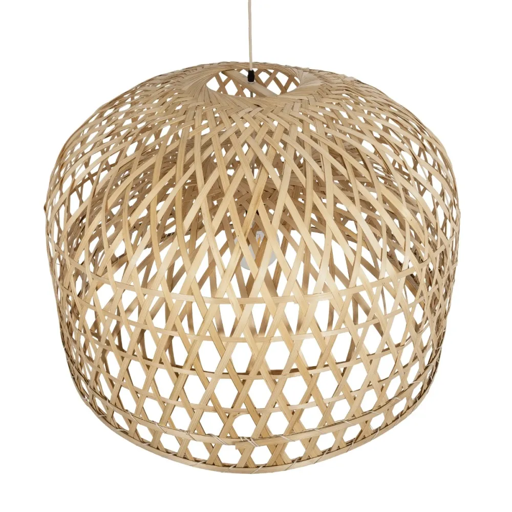 GLOBOSTAR® MANGEA 00717 Boho Κρεμαστό Φωτιστικό Οροφής με Ντουί 1 x E27 AC 220-240V IP20 - Μπεζ - Μ100 x Π100 x Υ66cm