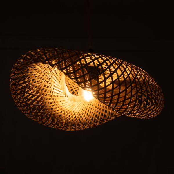 GLOBOSTAR® MEXICO 00718 Boho Κρεμαστό Φωτιστικό Οροφής με Ντουί 1 x E27 AC 220-240V IP20 - Μπεζ - Μ40 x Π30 x Υ18cm