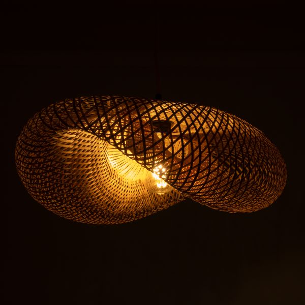 GLOBOSTAR® MEXICO 00719 Boho Κρεμαστό Φωτιστικό Οροφής με Ντουί 1 x E27 AC 220-240V IP20 - Μπεζ - Μ65 x Π46 x Υ30cm