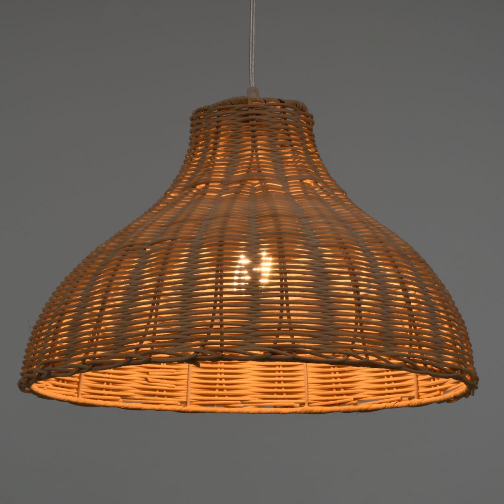 GLOBOSTAR® MAYOTTE 00724 Boho Κρεμαστό Φωτιστικό Οροφής με Ντουί 1 x E27 AC 220-240V IP20 - Μπεζ - Μ40 x Π40 x Υ28cm