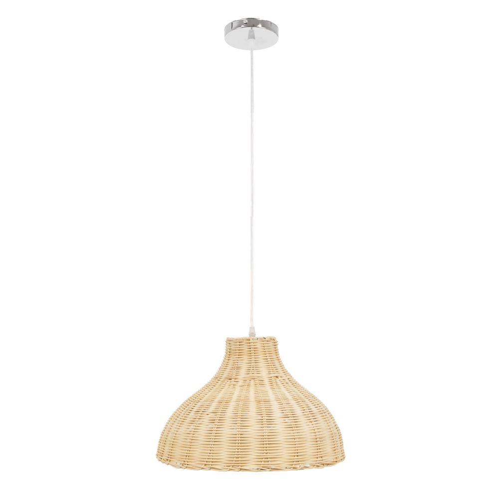 GLOBOSTAR® MAYOTTE 00724 Boho Κρεμαστό Φωτιστικό Οροφής με Ντουί 1 x E27 AC 220-240V IP20 - Μπεζ - Μ40 x Π40 x Υ28cm