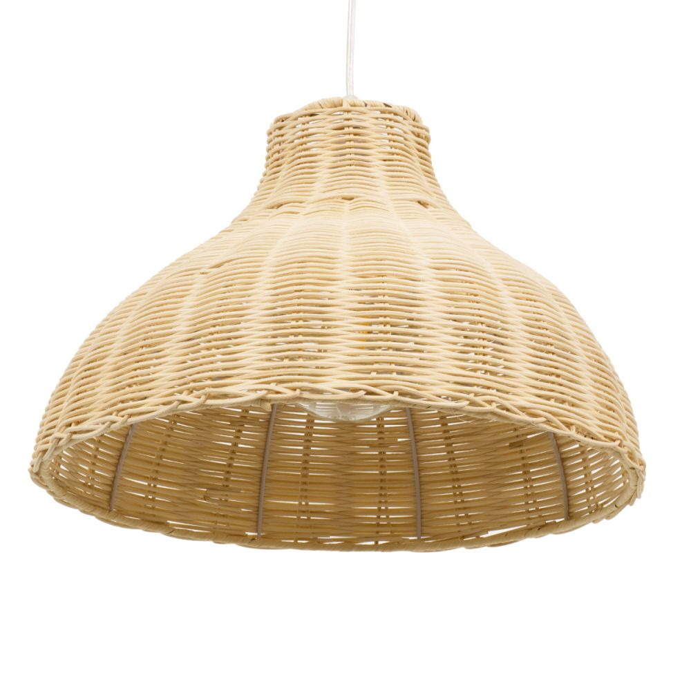 GLOBOSTAR® MAYOTTE 00724 Boho Κρεμαστό Φωτιστικό Οροφής με Ντουί 1 x E27 AC 220-240V IP20 - Μπεζ - Μ40 x Π40 x Υ28cm