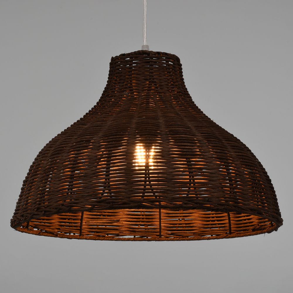 GLOBOSTAR® MAYOTTE 00725 Boho Κρεμαστό Φωτιστικό Οροφής με Ντουί 1 x E27 AC 220-240V IP20 - Καφέ - Μ40 x Π40 x Υ28cm