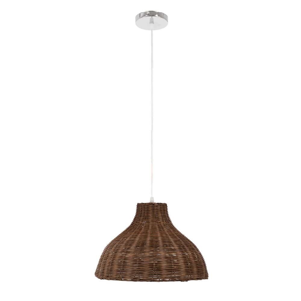 GLOBOSTAR® MAYOTTE 00725 Boho Κρεμαστό Φωτιστικό Οροφής με Ντουί 1 x E27 AC 220-240V IP20 - Καφέ - Μ40 x Π40 x Υ28cm