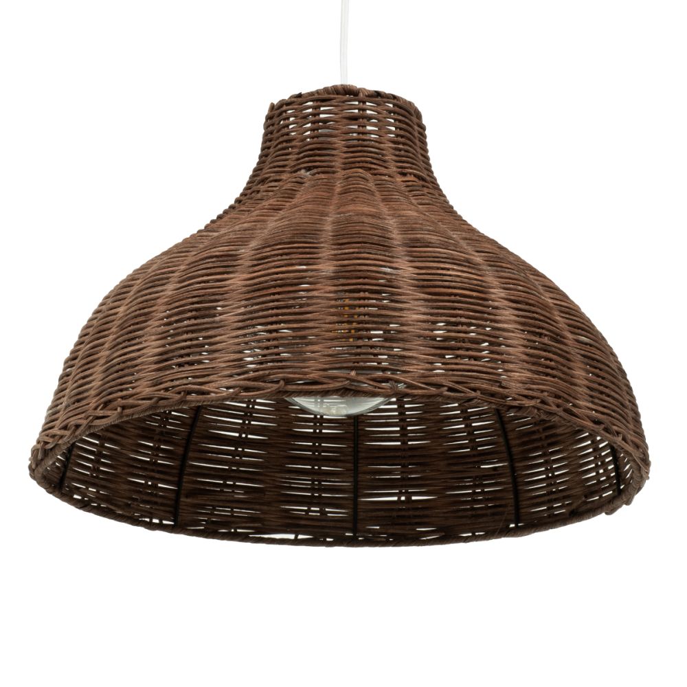 GLOBOSTAR® MAYOTTE 00725 Boho Κρεμαστό Φωτιστικό Οροφής με Ντουί 1 x E27 AC 220-240V IP20 - Καφέ - Μ40 x Π40 x Υ28cm