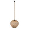GLOBOSTAR® SIMON 00727 Boho Κρεμαστό Φωτιστικό Οροφής με Ντουί 1 x E27 AC 220-240V IP20 - Μπεζ & Μπλε - Μ50 x Π50 x Y47cm