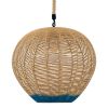GLOBOSTAR® SIMON 00727 Boho Κρεμαστό Φωτιστικό Οροφής με Ντουί 1 x E27 AC 220-240V IP20 - Μπεζ & Μπλε - Μ50 x Π50 x Y47cm