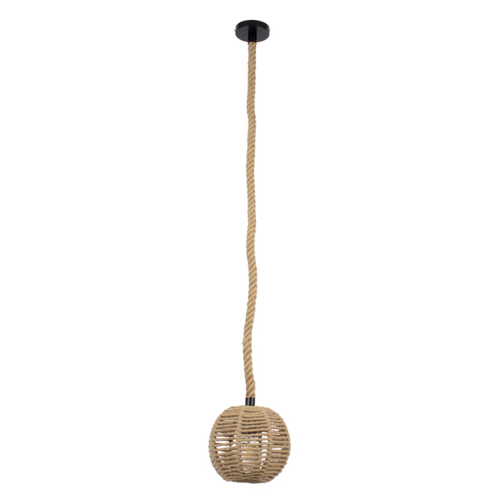 GLOBOSTAR® MANDALA 00730 Boho Κρεμαστό Φωτιστικό Οροφής με Ντουί 1 x E27 AC 220-240V IP20 - Μπεζ - Μ20 x Π20 x Υ20cm