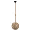 GLOBOSTAR® MANDALA 00731 Boho Κρεμαστό Φωτιστικό Οροφής με Ντουί 1 x E27 AC 220-240V IP20 - Μπεζ - Μ30 x Π30 x Y30cm