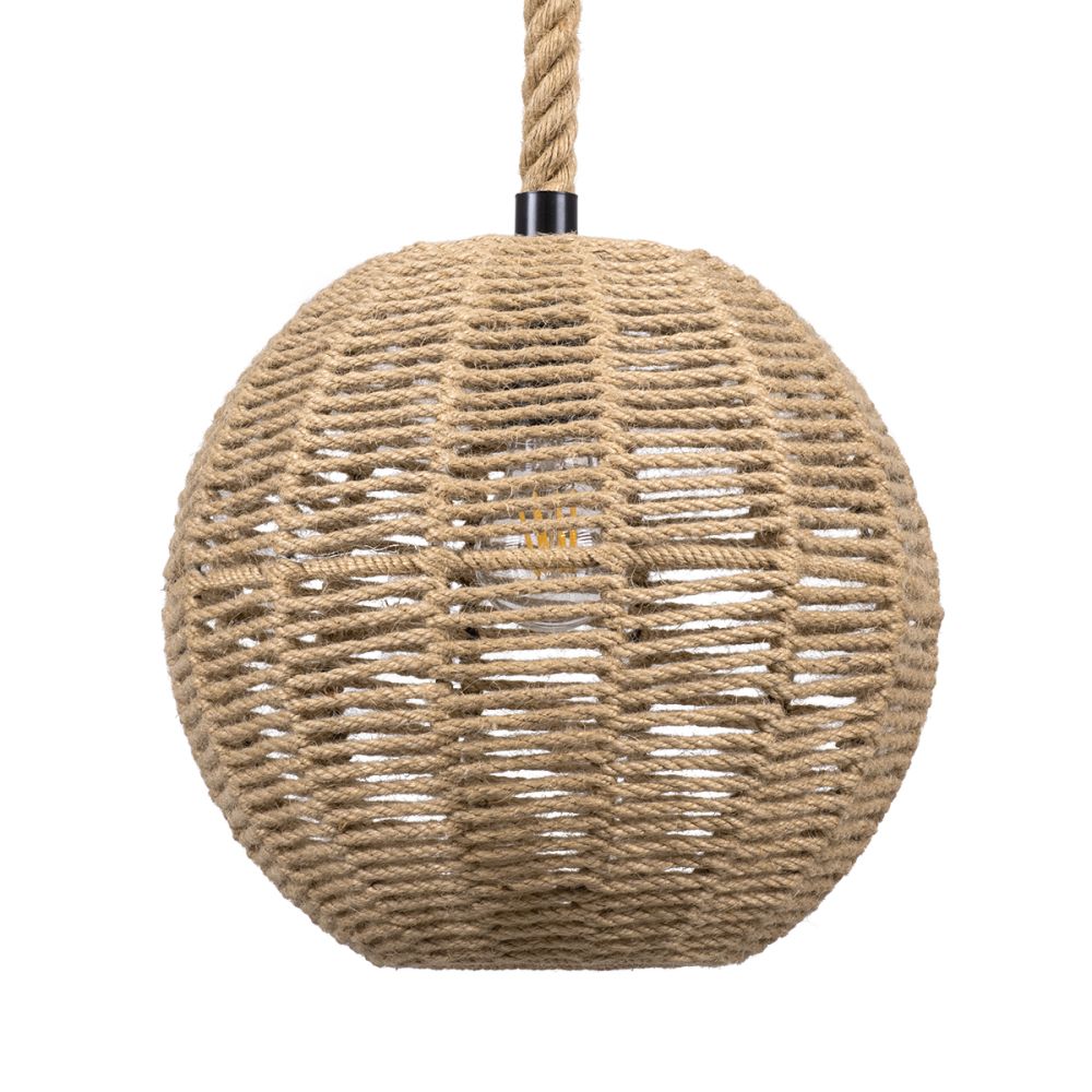 GLOBOSTAR® MANDALA 00731 Boho Κρεμαστό Φωτιστικό Οροφής με Ντουί 1 x E27 AC 220-240V IP20 - Μπεζ - Μ30 x Π30 x Y30cm