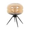 GLOBOSTAR® JAVAN 00737 Μοντέρνο Επιτραπέζιο Φωτιστικό Πορτατίφ με Ντουί 1 x E27 AC 220-240V IP20 - Μελί & Μαύρο - Μ30 x Π30 x Y40cm