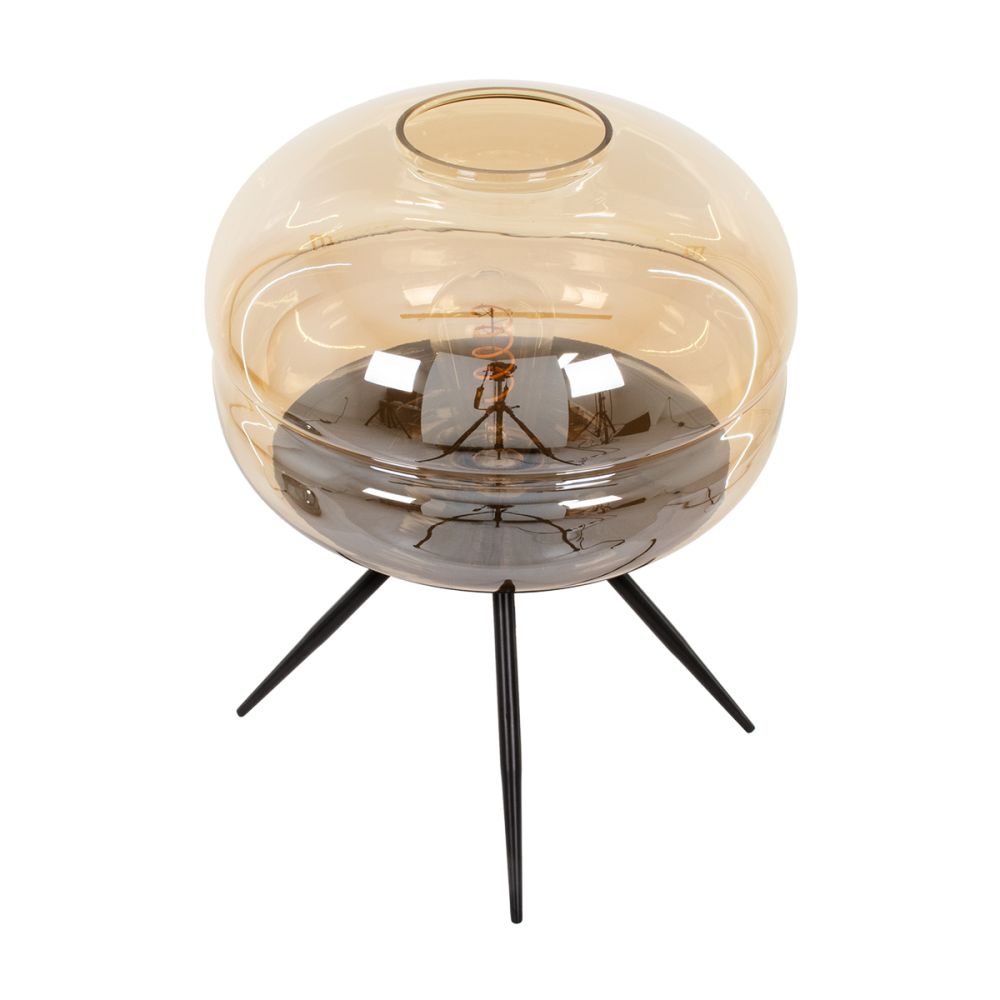 GLOBOSTAR® JAVAN 00737 Μοντέρνο Επιτραπέζιο Φωτιστικό Πορτατίφ με Ντουί 1 x E27 AC 220-240V IP20 - Μελί & Μαύρο - Μ30 x Π30 x Y40cm