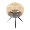 GLOBOSTAR® JAVAN 00737 Μοντέρνο Επιτραπέζιο Φωτιστικό Πορτατίφ με Ντουί 1 x E27 AC 220-240V IP20 - Μελί & Μαύρο - Μ30 x Π30 x Y40cm