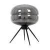 GLOBOSTAR® JAVAN 00738 Μοντέρνο Επιτραπέζιο Φωτιστικό Πορτατίφ με Ντουί 1 x E27 AC 220-240V IP20 - Μαύρο Φιμέ & Μαύρο - Μ30 x Π30 x Y40cm