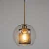 GLOBOSTAR® AVERY 00739 Μοντέρνο Κρεμαστό Φωτιστικό Οροφής με Ντουί 1 x E27 AC 220-240V IP20 - Διάφανο & Χρυσό - Μ18 x Π18 x Υ38cm