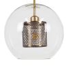 GLOBOSTAR® AVERY 00740 Μοντέρνο Κρεμαστό Φωτιστικό Οροφής με Ντουί 1 x E27 AC 220-240V IP20 - Διάφανο & Χρυσό - Μ30 x Π30 x Υ48cm