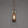 GLOBOSTAR® AVERY 00741 Μοντέρνο Κρεμαστό Φωτιστικό Οροφής με Ντουί 1 x E27 AC 220-240V IP20 - Διάφανο & Χρυσό - Μ15 x Π15 x Υ60cm