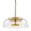 GLOBOSTAR® CHARLOTTE 00742 Μοντέρνο Κρεμαστό Φωτιστικό Οροφής LED 5W 500lm 180° AC 220-240V IP20 Θερμό Λευκό 2700K - Lumileds SMD Chip - Διάφανο & Χρυσό - Μ23 x Π23 x Υ23cm - 2 Χρόνια Εγγύηση