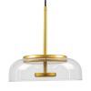 GLOBOSTAR® CHARLOTTE 00742 Μοντέρνο Κρεμαστό Φωτιστικό Οροφής LED 5W 500lm 180° AC 220-240V IP20 Θερμό Λευκό 2700K - Lumileds SMD Chip - Διάφανο & Χρυσό - Μ23 x Π23 x Υ23cm - 2 Χρόνια Εγγύηση