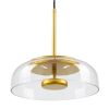 GLOBOSTAR® CHARLOTTE 00742 Μοντέρνο Κρεμαστό Φωτιστικό Οροφής LED 5W 500lm 180° AC 220-240V IP20 Θερμό Λευκό 2700K - Lumileds SMD Chip - Διάφανο & Χρυσό - Μ23 x Π23 x Υ23cm - 2 Χρόνια Εγγύηση