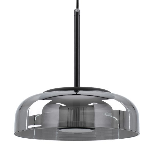 GLOBOSTAR® CHARLOTTE 00743 Μοντέρνο Κρεμαστό Φωτιστικό Οροφής LED 5W 500lm 180° AC 220-240V IP20 Θερμό Λευκό 2700K - Sanan SMD Chip - Μαύρο Φιμέ - Μ23 x Π23 x Υ23cm - 2 Xρόνια Εγγύηση