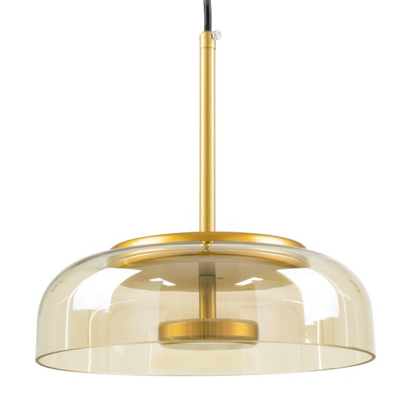 GLOBOSTAR® CHARLOTTE 00744 Μοντέρνο Κρεμαστό Φωτιστικό Οροφής LED 5W 500lm 180° AC 220-240V IP20 Θερμό Λευκό 2700K - Lumileds SMD Chip - Μελί & Χρυσό - Μ23 x Π23 x Υ23cm - 2 Χρόνια Εγγύηση