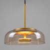 GLOBOSTAR® CHARLOTTE 00744 Μοντέρνο Κρεμαστό Φωτιστικό Οροφής LED 5W 500lm 180° AC 220-240V IP20 Θερμό Λευκό 2700K - Lumileds SMD Chip - Μελί & Χρυσό - Μ23 x Π23 x Υ23cm - 2 Χρόνια Εγγύηση