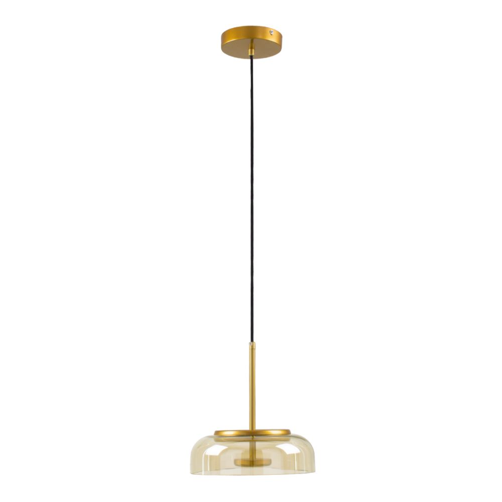 GLOBOSTAR® CHARLOTTE 00744 Μοντέρνο Κρεμαστό Φωτιστικό Οροφής LED 5W 500lm 180° AC 220-240V IP20 Θερμό Λευκό 2700K - Lumileds SMD Chip - Μελί & Χρυσό - Μ23 x Π23 x Υ23cm - 2 Χρόνια Εγγύηση