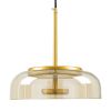 GLOBOSTAR® CHARLOTTE 00744 Μοντέρνο Κρεμαστό Φωτιστικό Οροφής LED 5W 500lm 180° AC 220-240V IP20 Θερμό Λευκό 2700K - Lumileds SMD Chip - Μελί & Χρυσό - Μ23 x Π23 x Υ23cm - 2 Χρόνια Εγγύηση
